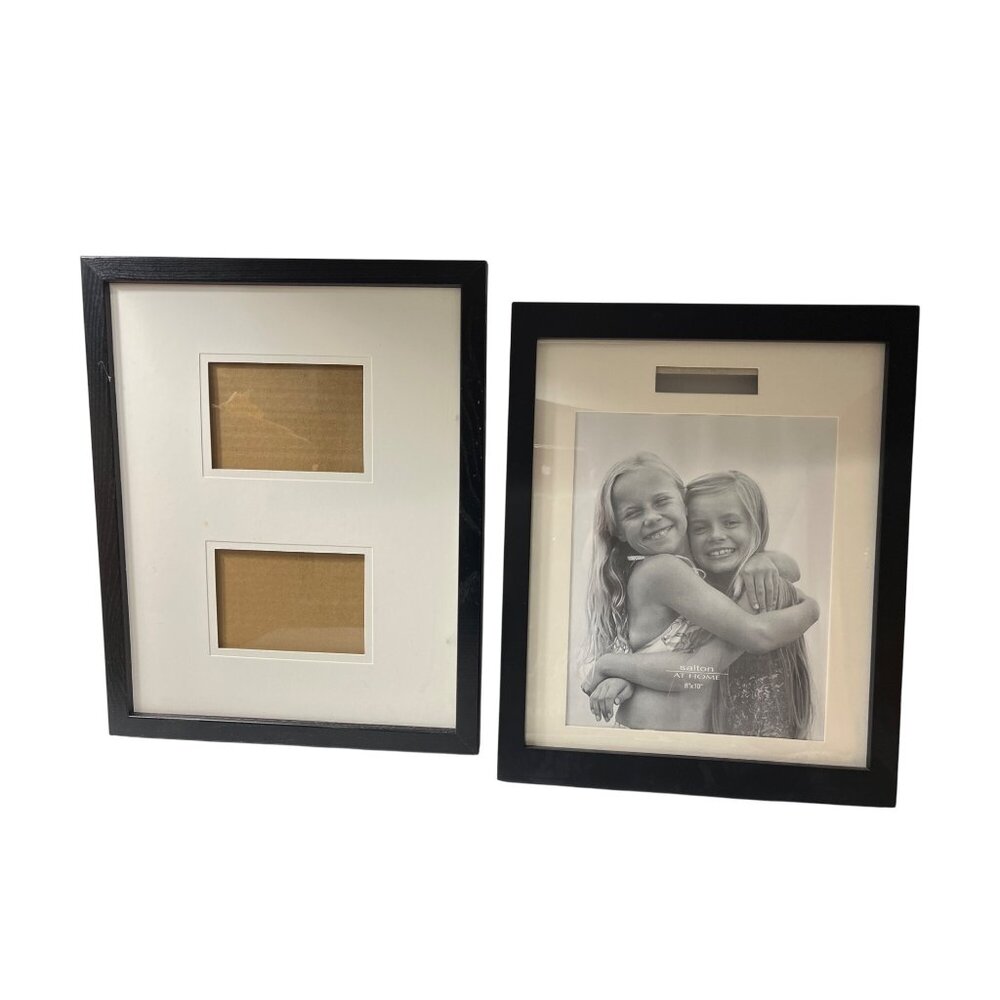 Black Wooden Picture Frames 11x14 & 8x10 With Double Mat & Single Mat Variations